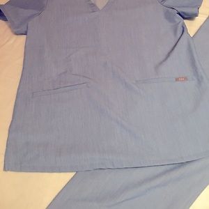 FIGS heather denim Med set